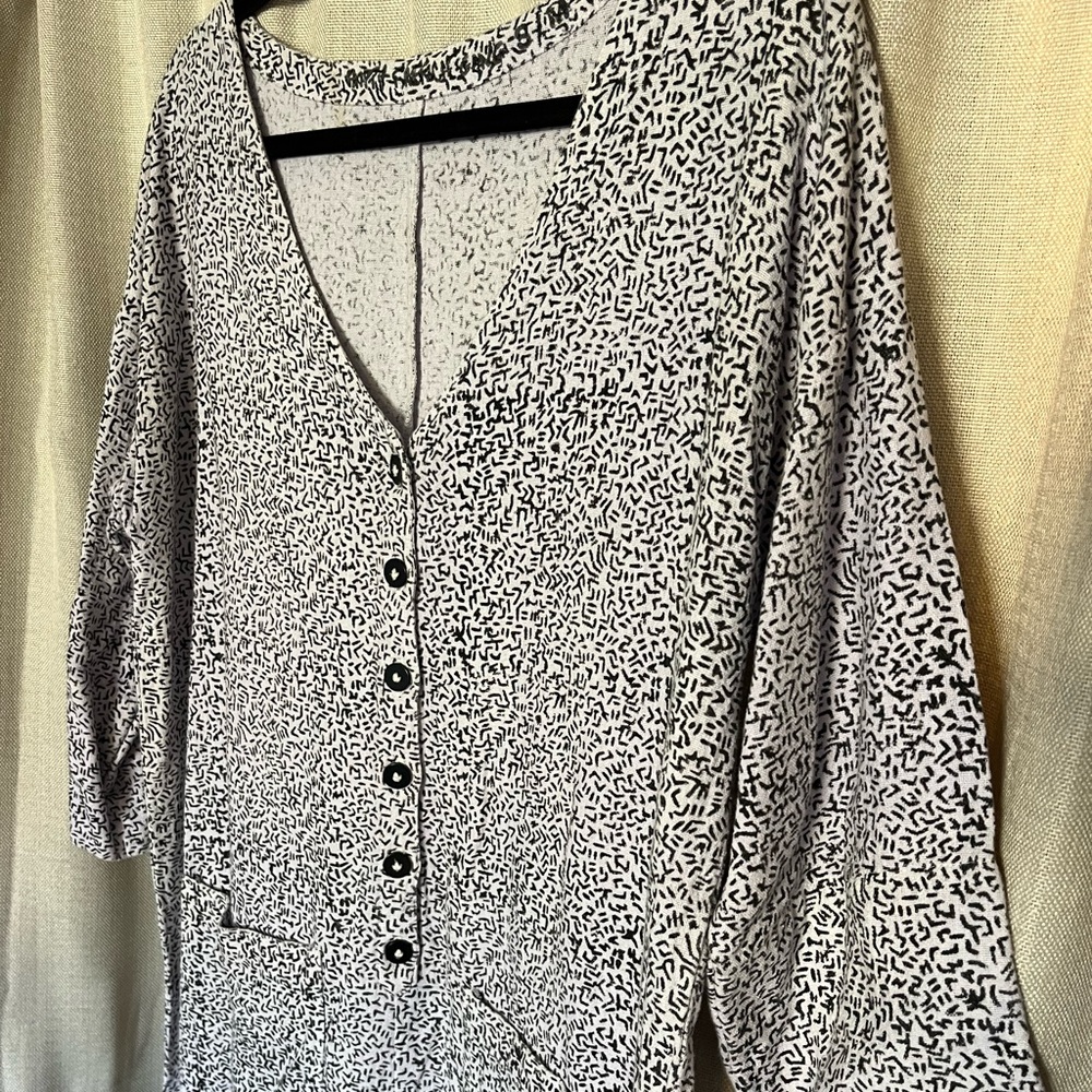 Black and White Patterned Jumpsuit